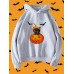 Women Halloween Cartoon Pumpkin Cat Bat Printed Long Sleeve Hoodie