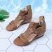 Plus Size Women Casual Breathable Hollow Summer Vacation Wedges Sandals