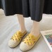 Women Retro Ethnic Casual Vacation Comfy Breathable Woven Closed Toe Espadrilles Slippers