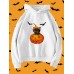 Women Halloween Cartoon Pumpkin Cat Bat Printed Long Sleeve Hoodie