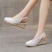 Women Casual linen Fabric Espadrilles Wedges Shoes