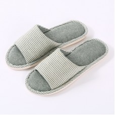 Women Open Toe Striped Comfy Home Slippers