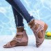 Plus Size Women Casual Breathable Hollow Summer Vacation Wedges Sandals