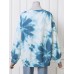 OOTD Women Tie Dye Printing Puff Sleeve Fashion European Loose Sweatshirt