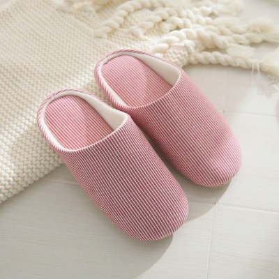 Women Striped Comfy Home Shoes Slippers