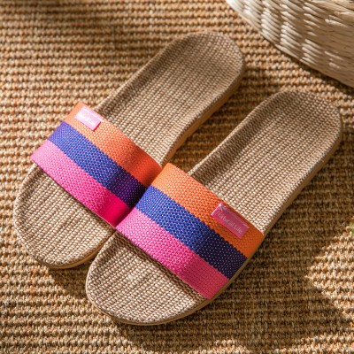 Women Color Block Open Toe Home Slippers