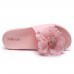 Women Summer Casual Flowers Peep Toe Flat Platform Slippers