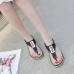 Women Metal Clip Toe Elastic Band Lightweight Beach Sandals