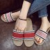 Women Knitted Strap Slip Resistant Open Toe Home Slippers