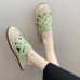 Women Retro Ethnic Casual Vacation Comfy Breathable Woven Closed Toe Espadrilles Slippers