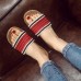 Women Knitted Strap Slip Resistant Open Toe Home Slippers