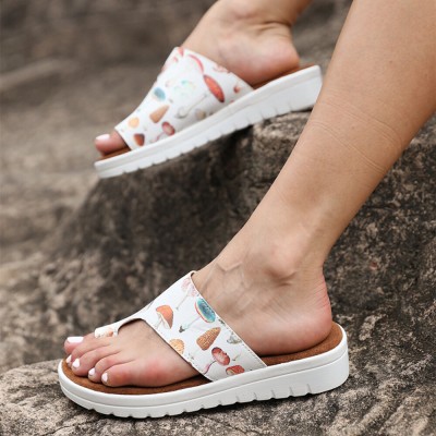 Women Casual Comfy Summer Vacation Printed Thumb Slippers