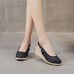 Women Casual linen Fabric Espadrilles Wedges Shoes