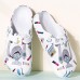 Women Casual Soft Comfy Garden Shoes Funny Exquisite Life Cartoon Print Closed Toe Slippers