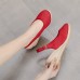 Women Casual linen Fabric Espadrilles Wedges Shoes