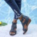 Plus Size Women Casual Breathable Hollow Summer Vacation Wedges Sandals