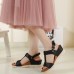 Women Casual Vacation Comfy Woven Design T  Strap Wedges Sandals