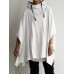 Women Hooded Bat Sleeve Three Quarter Sleeve All Match Sweatshirt