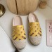 Women Retro Ethnic Casual Vacation Comfy Breathable Woven Closed Toe Espadrilles Slippers