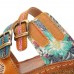 Socofy Genuine Leather Comfy Halcyon Beach Vacation Bohemian Ethnic Belt Buckle Decor Wedges Sandals