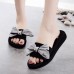 Women Bow  Knot Casual Summer Beach Slippers